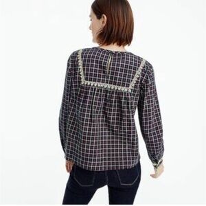 J. Crew H3478 plaid holiday Christmas green red ralph Lauren large embroidered L